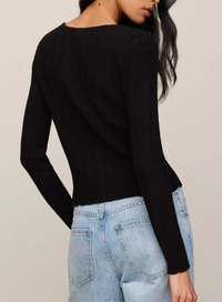 Landa Pointelle Top in Black