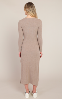 Knot Waist Long Dress | Oatmeal