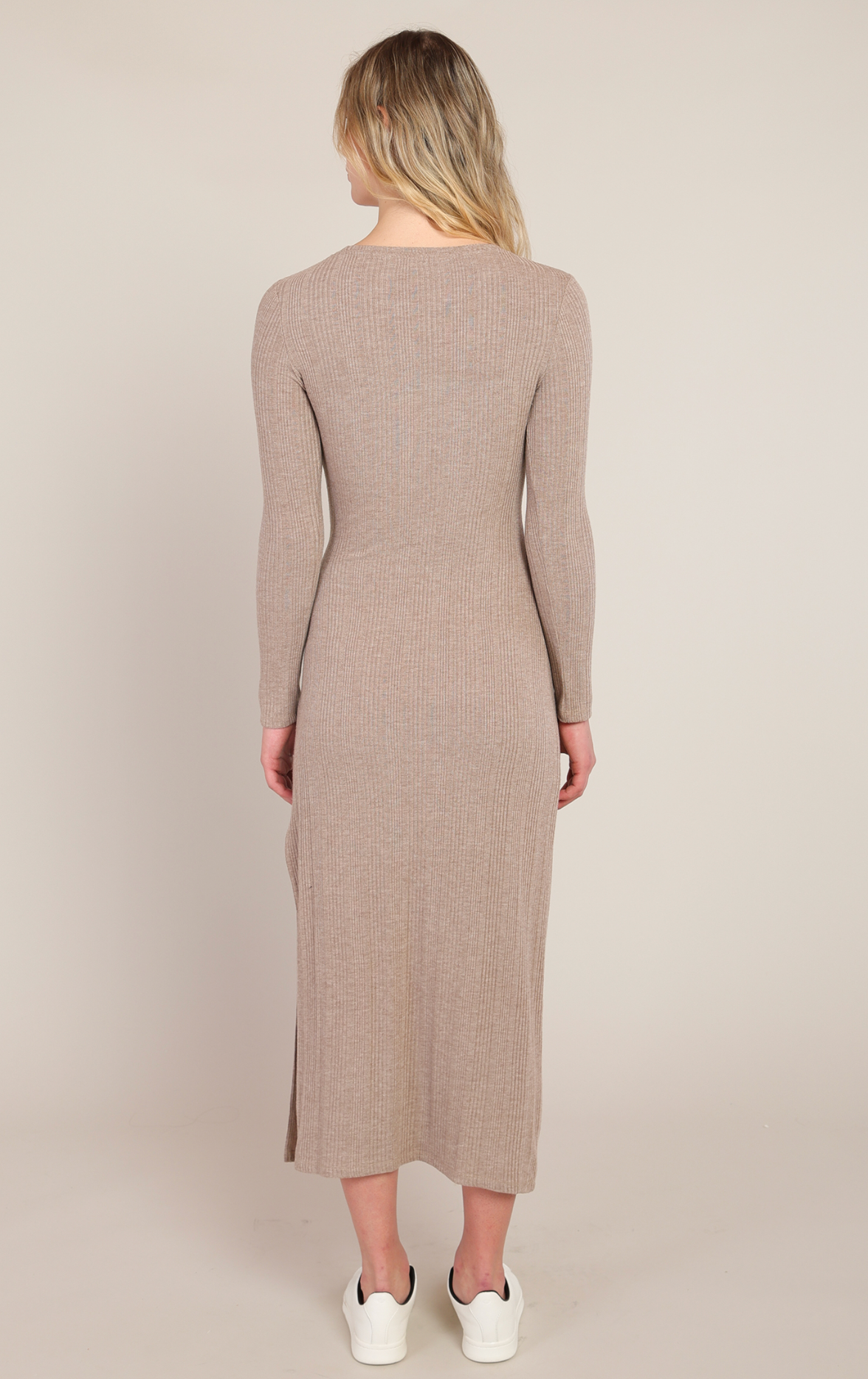 Knot Waist Long Dress | Oatmeal