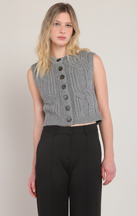 Cable Sweater Vest | Grey