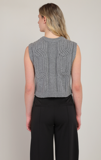 Cable Sweater Vest | Grey