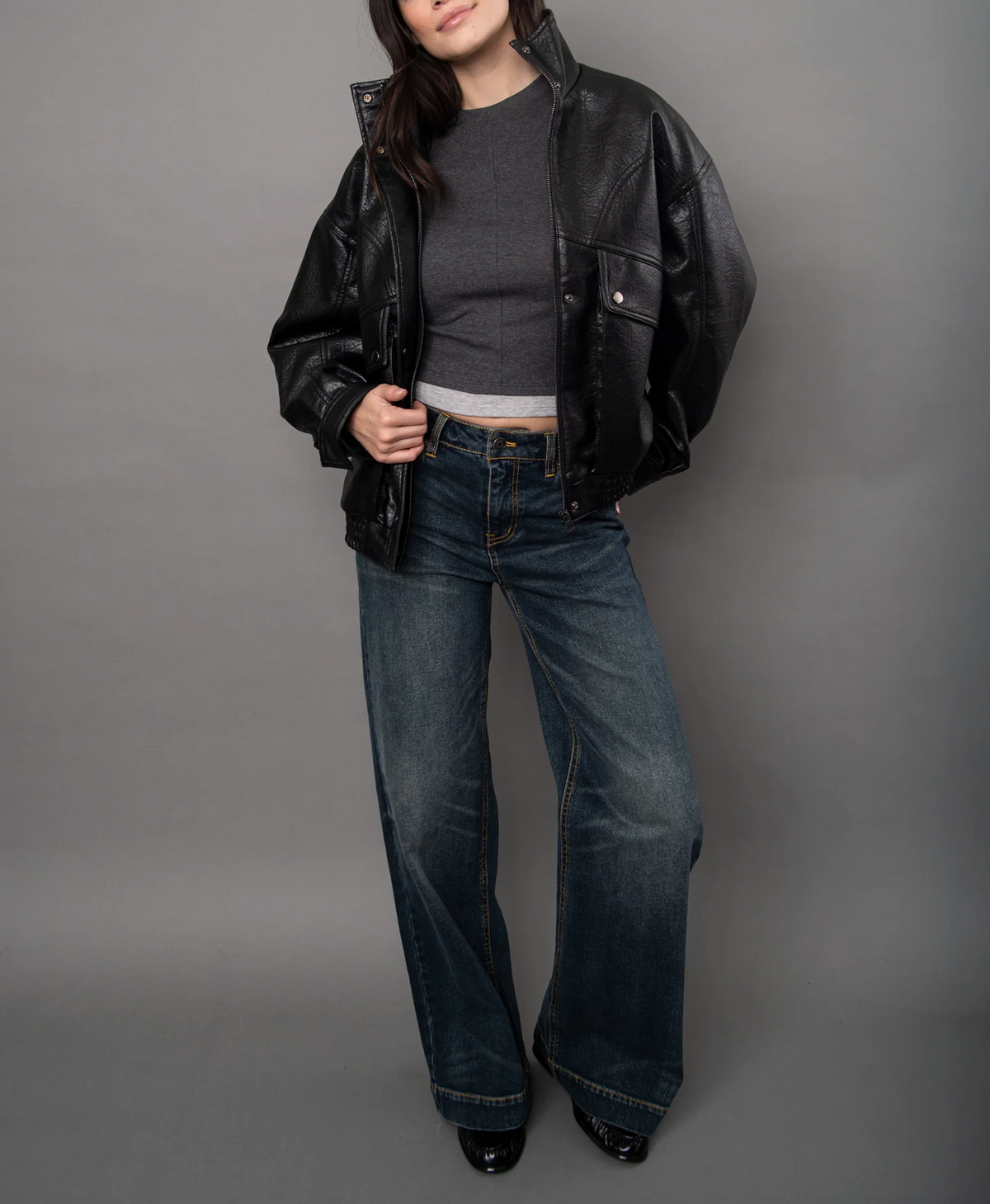 Mirana PU Bomber Jacket