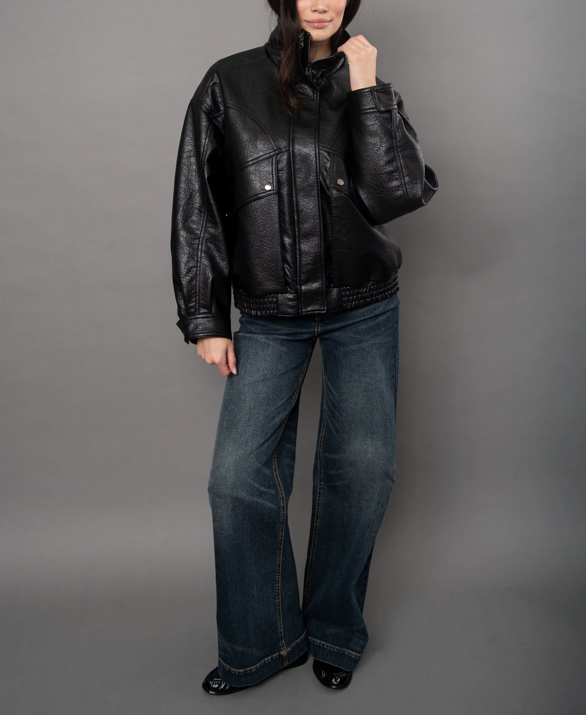 Mirana PU Bomber Jacket