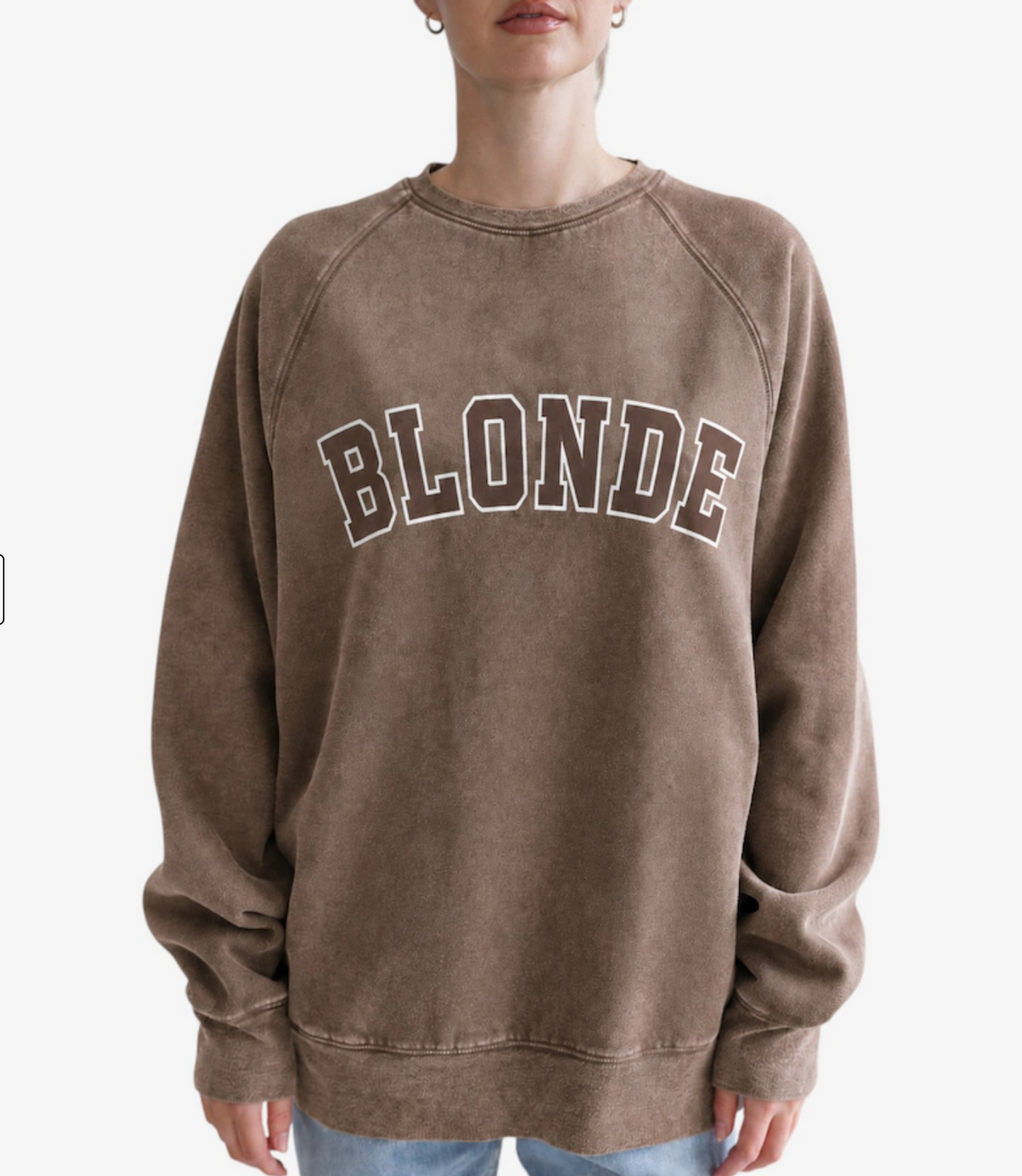 "Blonde " Varsity Not Your Boyfriend Crew | Washed Brown