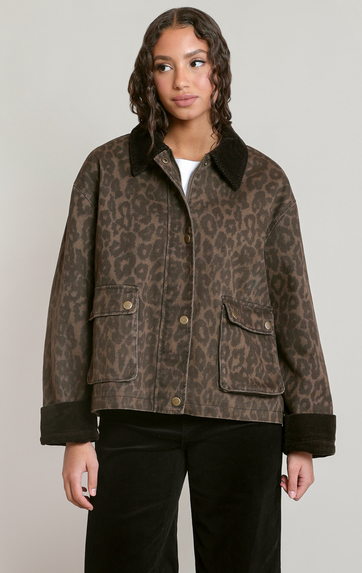 Leopard Denim Jacket