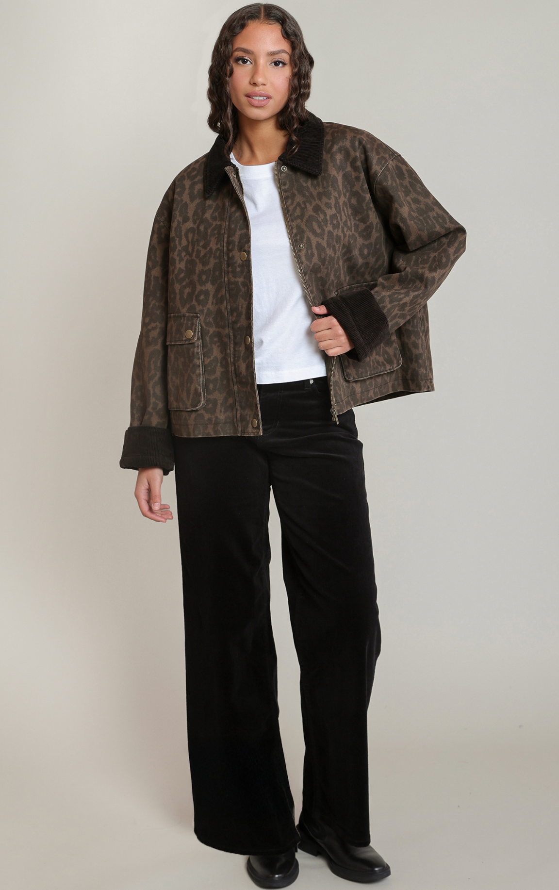 Leopard Denim Jacket