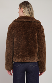 Faux Fur Coat | Minky Brown