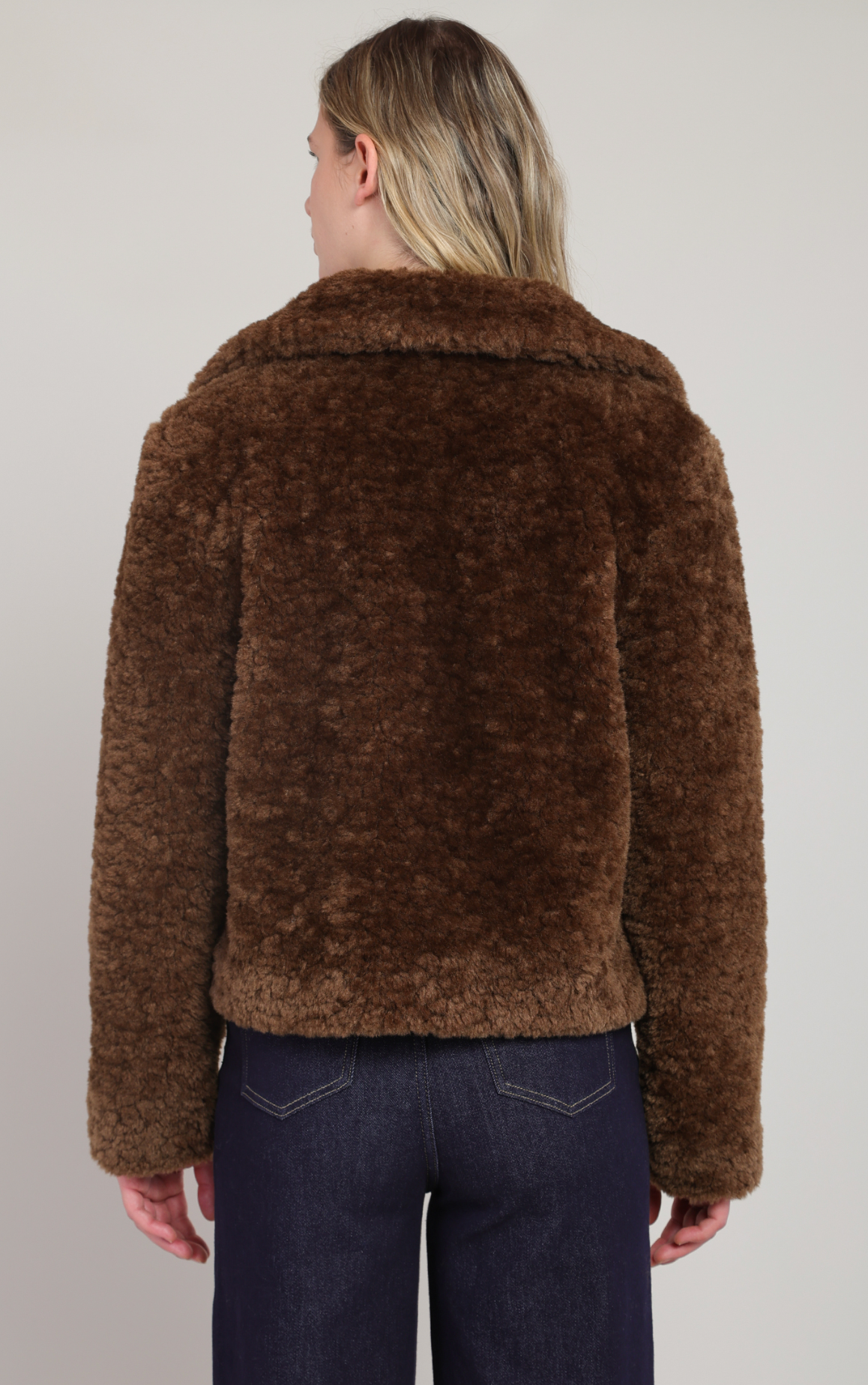 Faux Fur Coat | Minky Brown