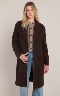 Long Soft Coat | Chocolate Brown