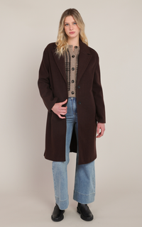Long Soft Coat | Chocolate Brown