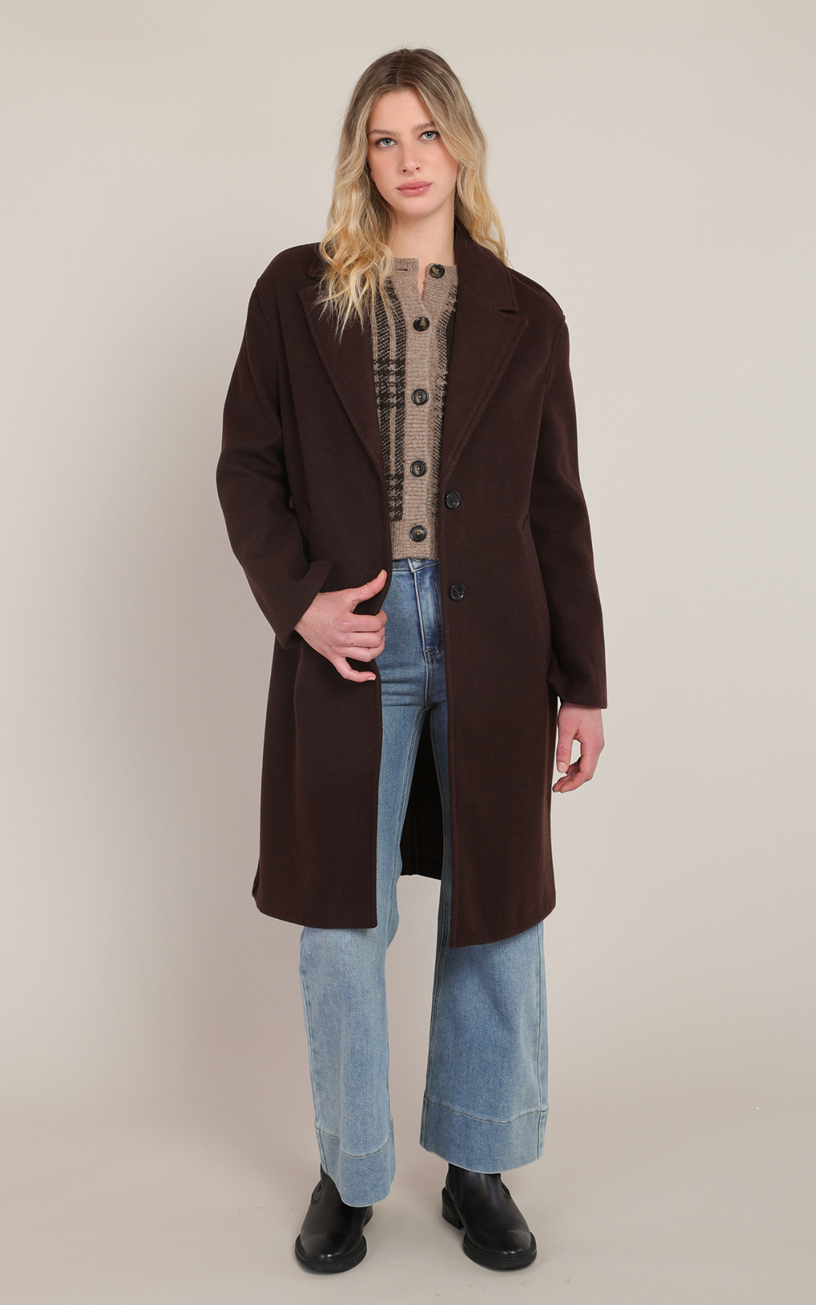 Long Soft Coat | Chocolate Brown