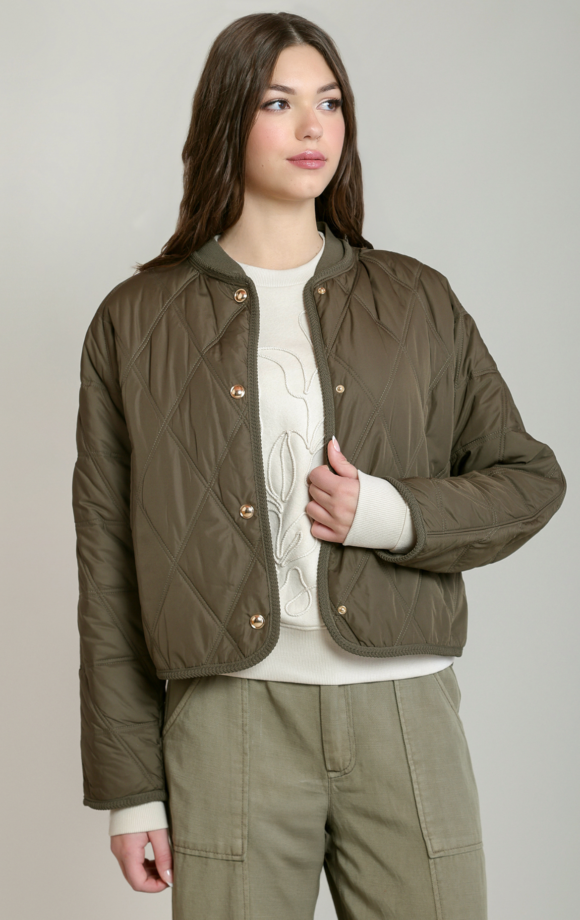 Quilted Jacket | Khaki Green