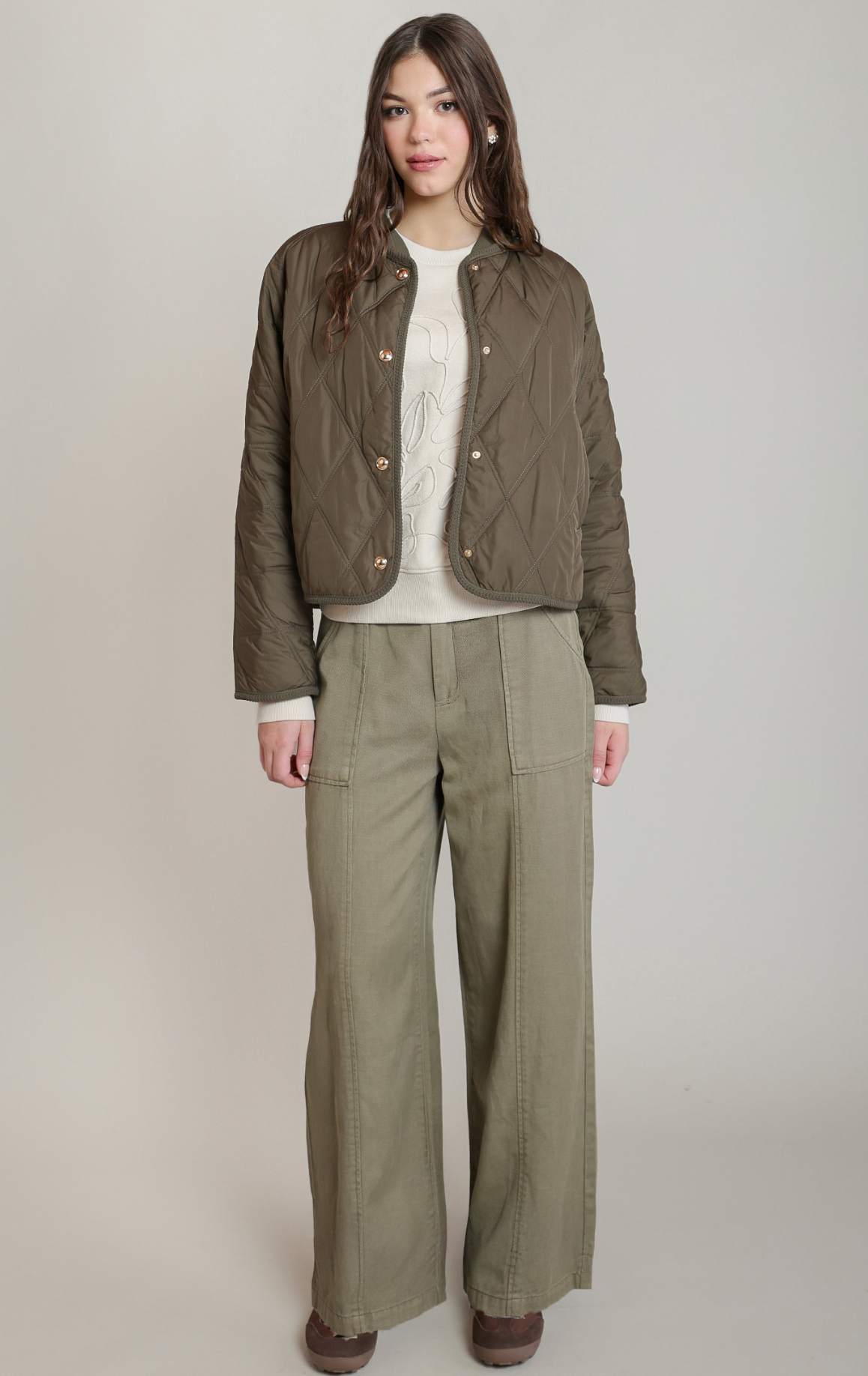 Quilted Jacket | Khaki Green