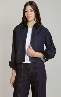 Corduroy Collar Denim Jacket