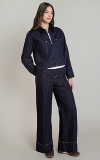 Corduroy Collar Denim Jacket