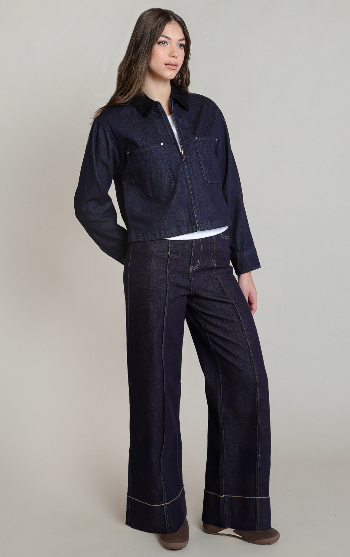 Corduroy Collar Denim Jacket