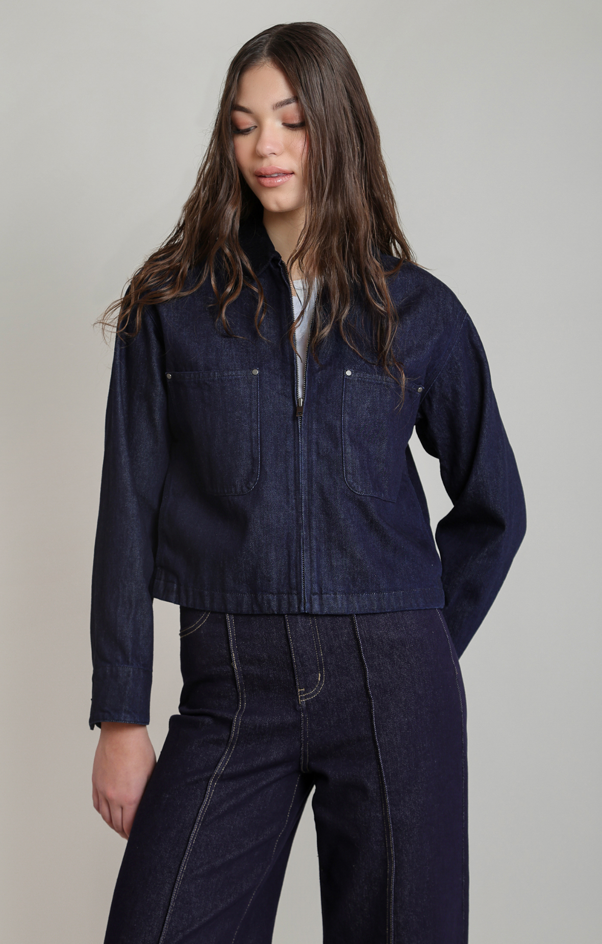 Corduroy Collar Denim Jacket