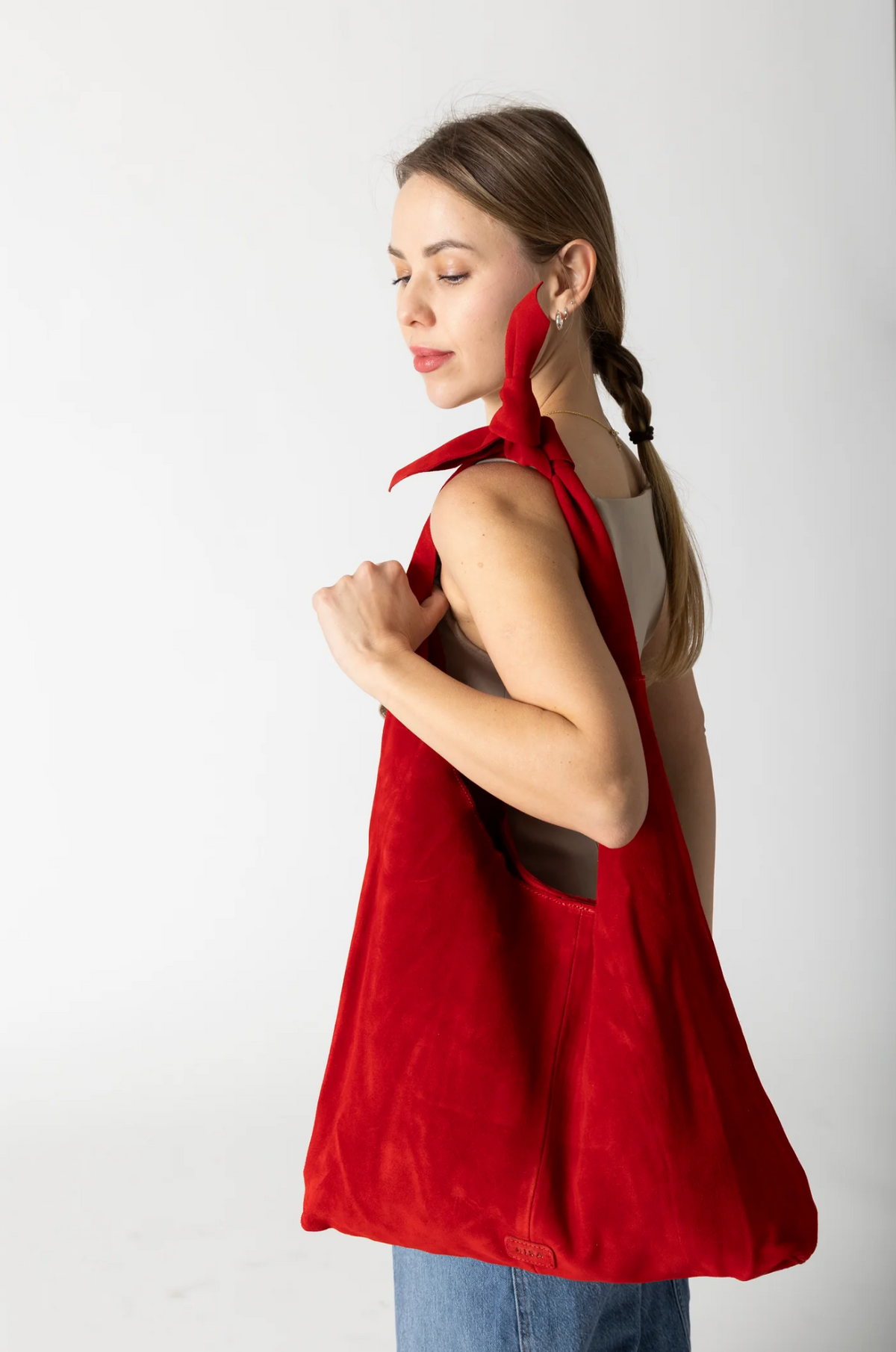 Knot Tote Suede | Red