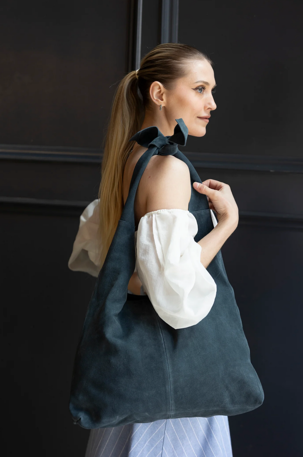 Knot Tote Suede | Moonlight Blue