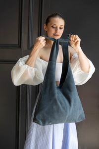 Knot Tote Suede | Moonlight Blue