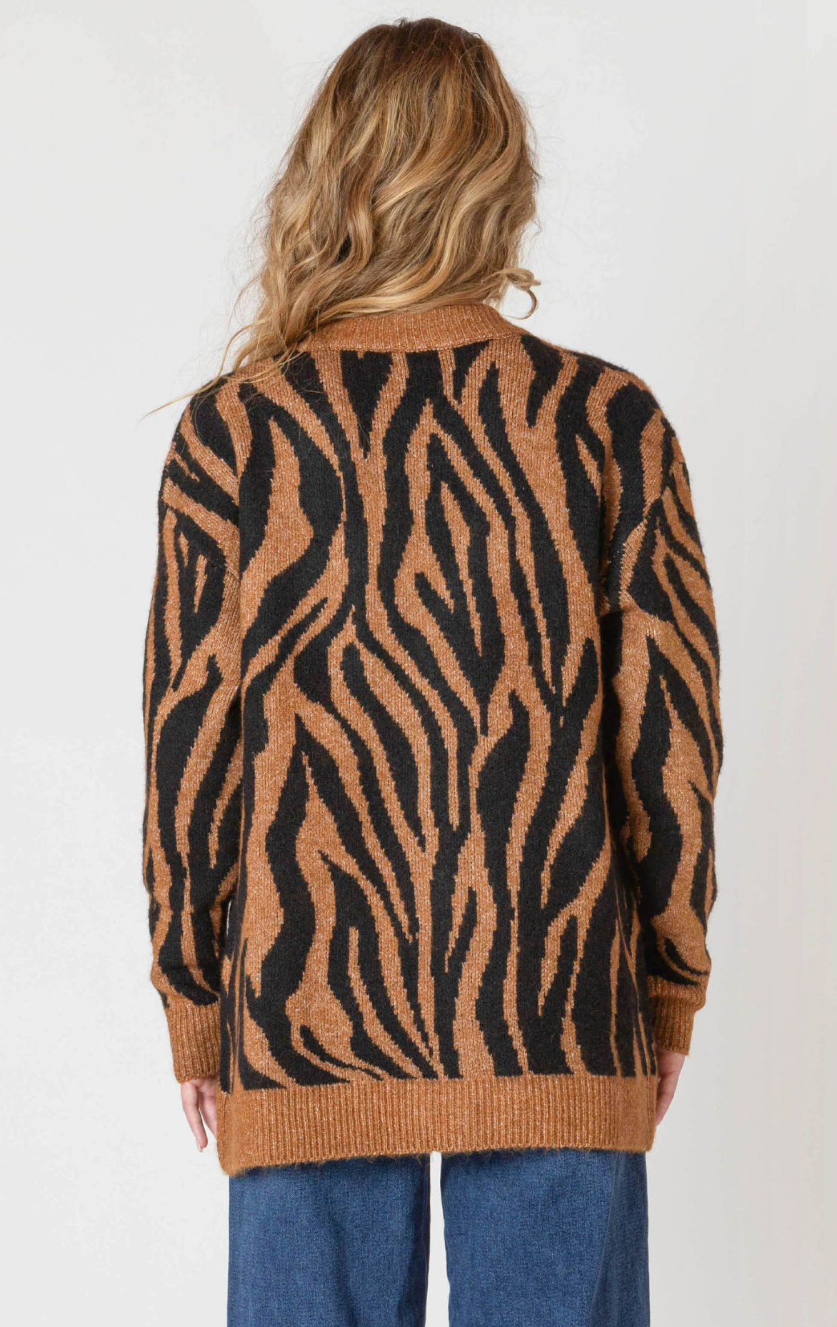 Button Front Tiger Cardigan