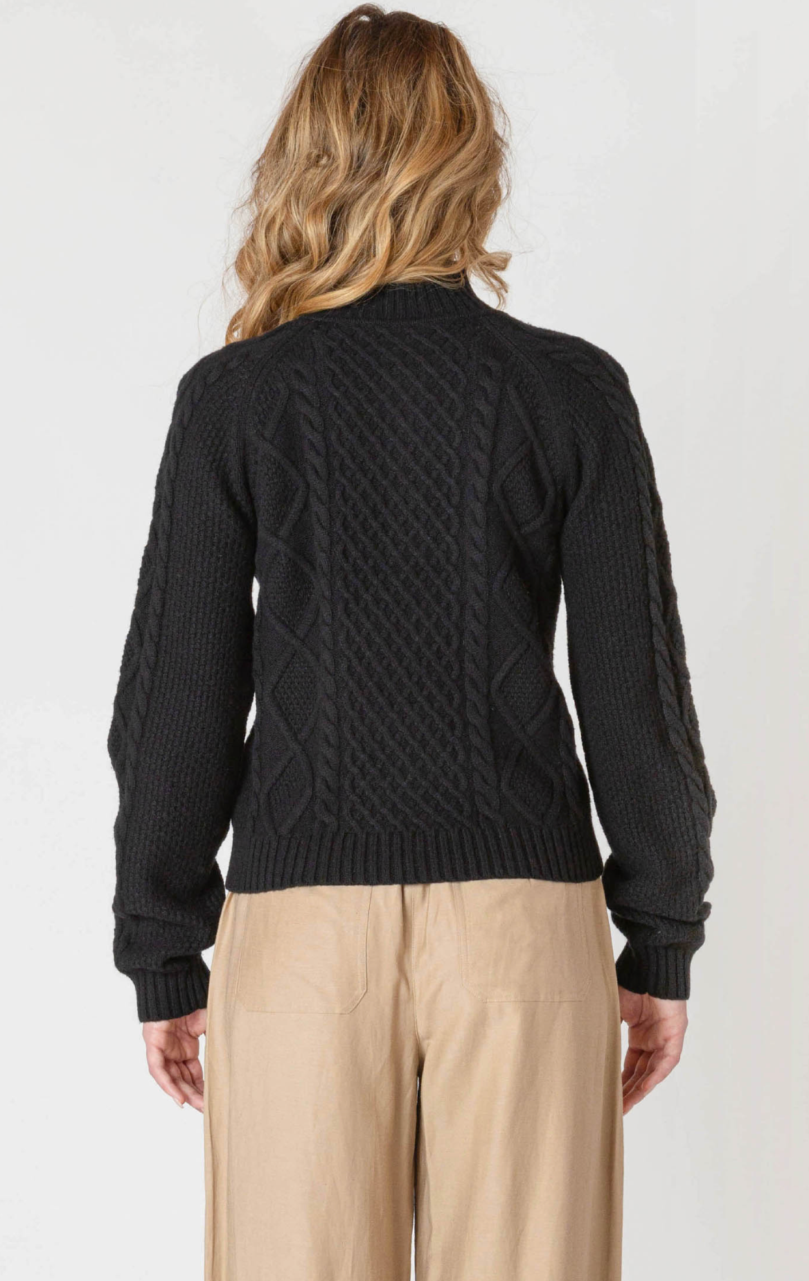 Half Zip Cable Knit Sweater