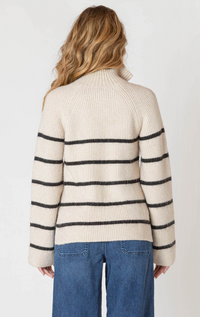 Oat-Black Stripe Quarter Zip