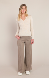 Ribbed Sweater Top | Cream Heather