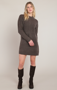 Cable Knit Dress | Chestnut Heather