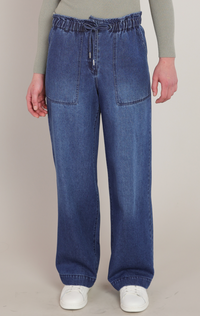 Wide Leg Denim Pant | Washed Indigo