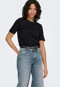 Happy Short Sleeve O-Neck Tee | Black