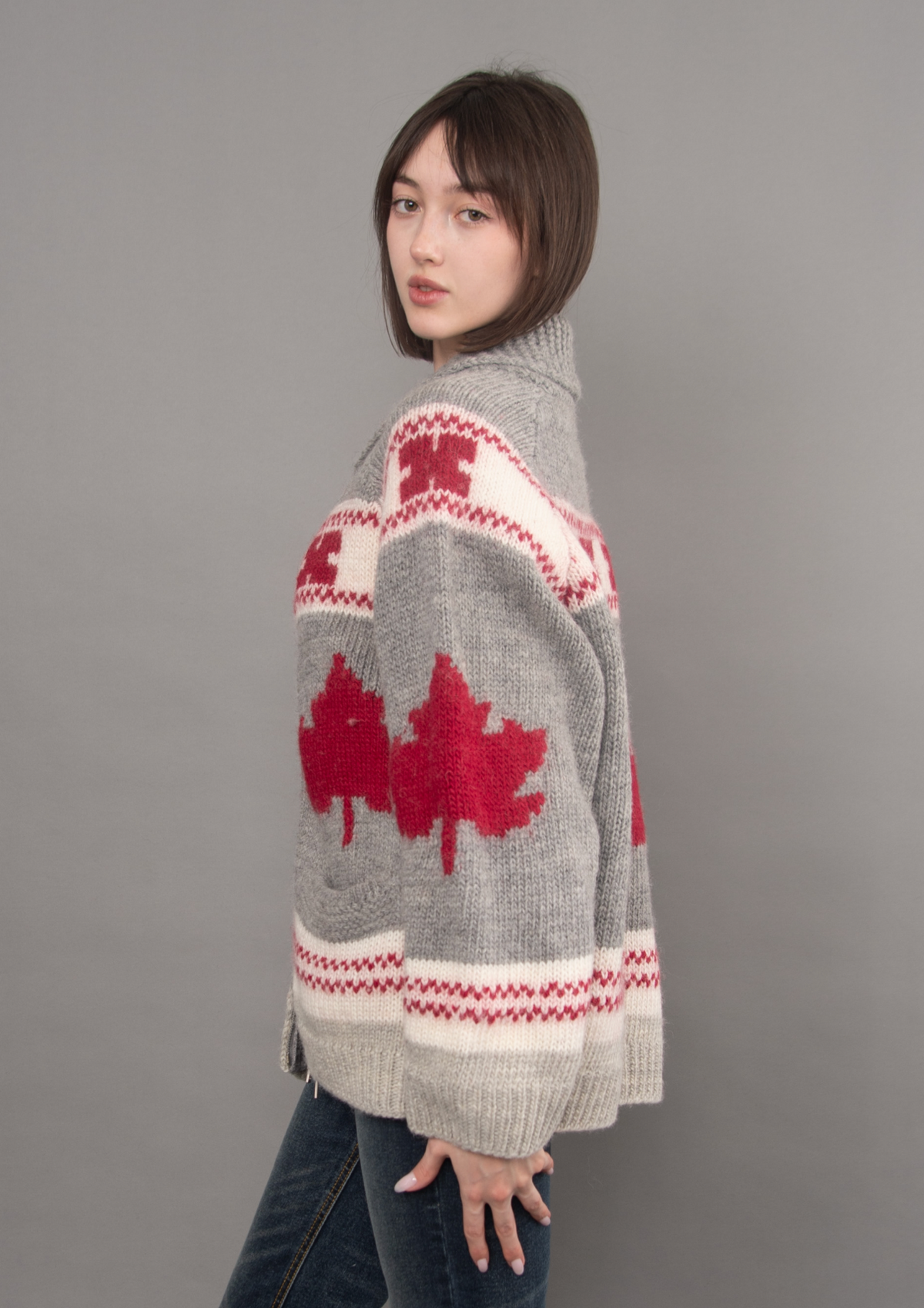 Daria Long Raglan Shawl Neck Cardigan | Maple Leaf