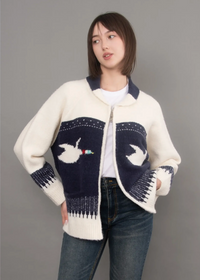 Taji Raglan Shawl Neck Collar | Navy & Ducks