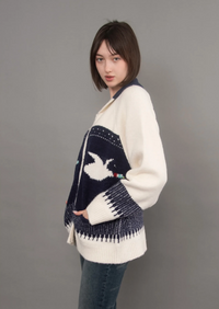 Taji Raglan Shawl Neck Collar | Navy & Ducks