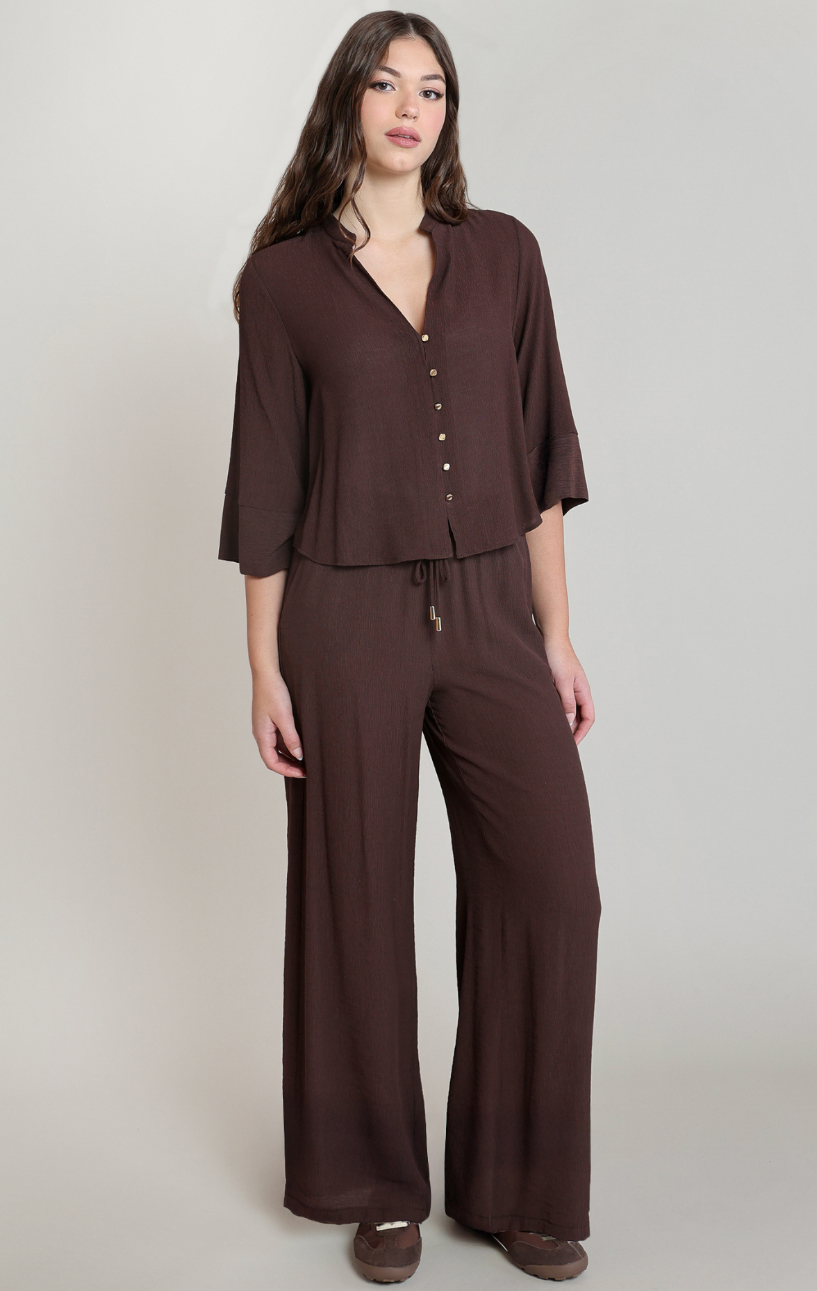 Flowy Wide Leg Pant | Dark Chocolate