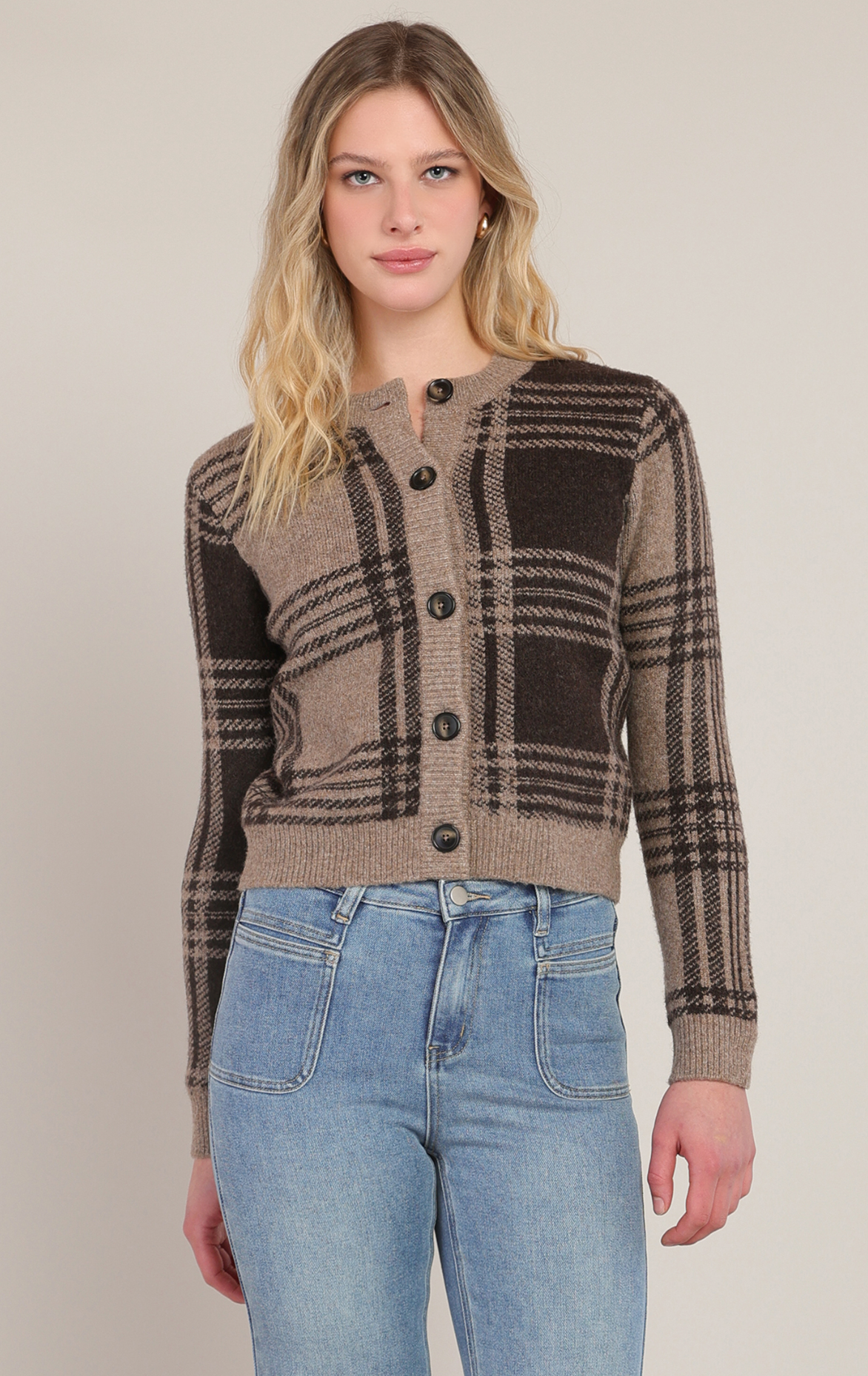 Vintage Plaid Cardigan