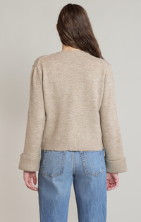 Patch Pocket Cardigan | Taupe Heather