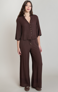 Wide Sleeve Blouse | Dark Chocolate