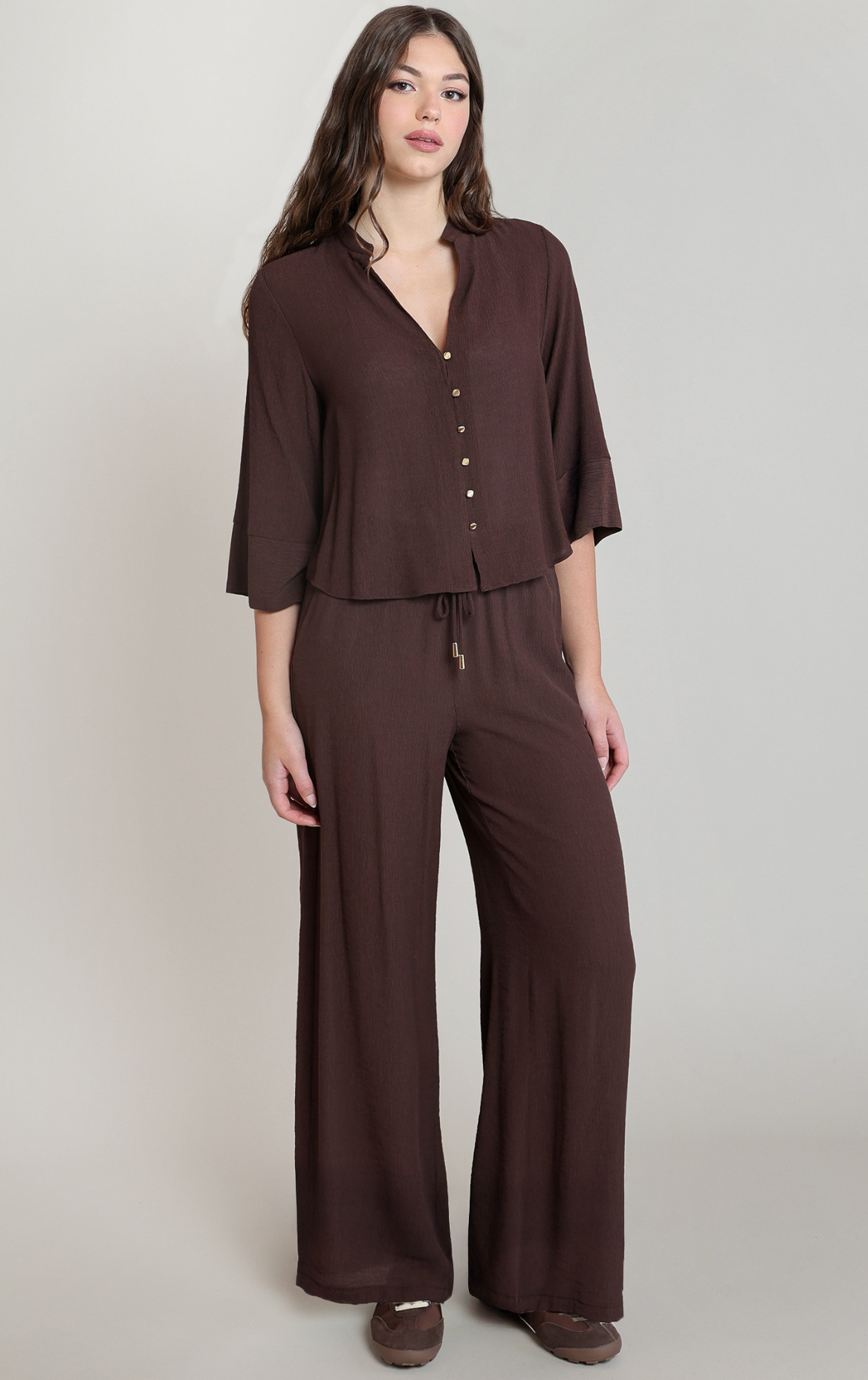 Wide Sleeve Blouse | Dark Chocolate