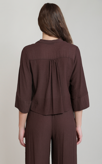 Wide Sleeve Blouse | Dark Chocolate
