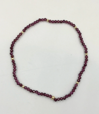 Garnet & Gold Repeater Bracelet | 6.5''