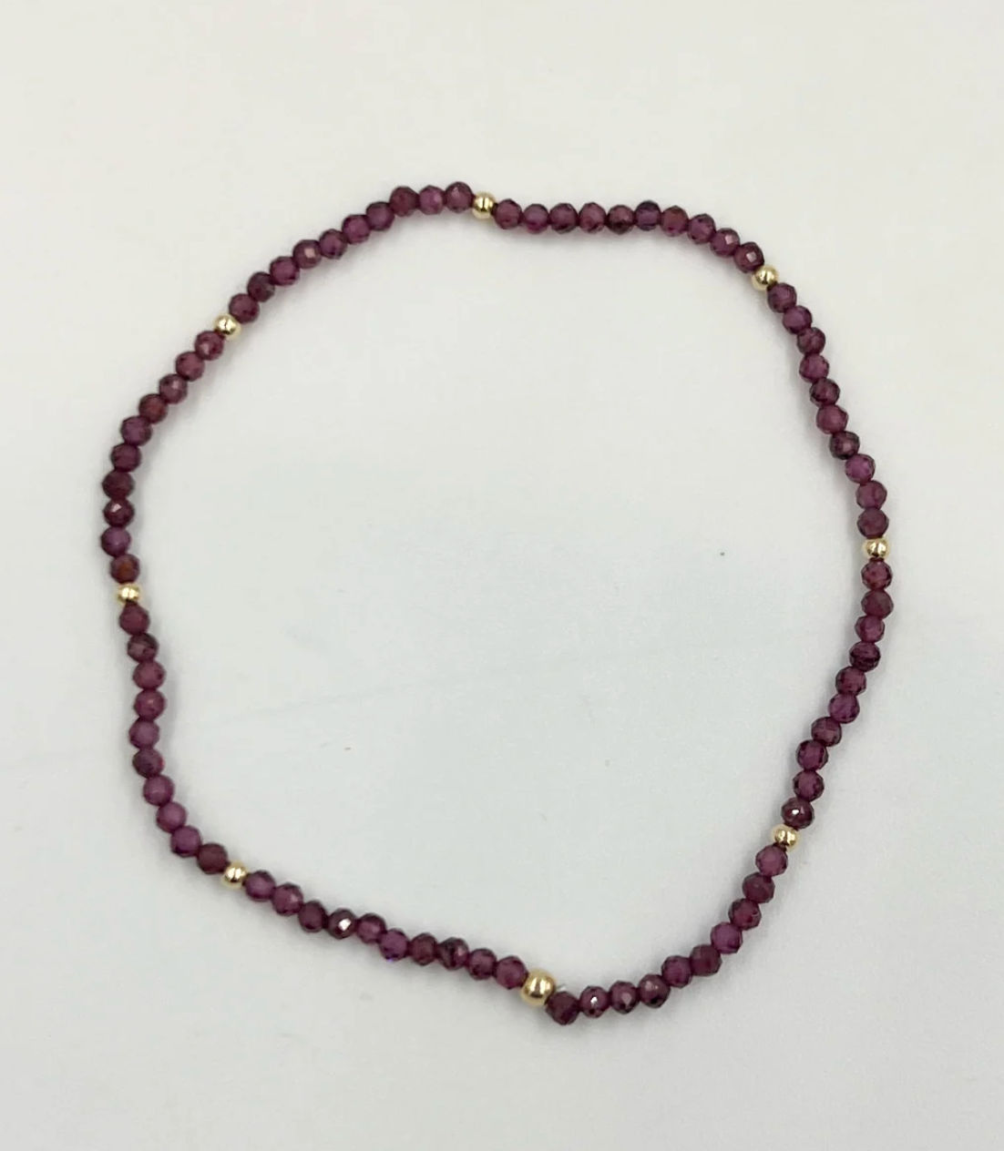 Garnet & Gold Repeater Bracelet | 6.5''