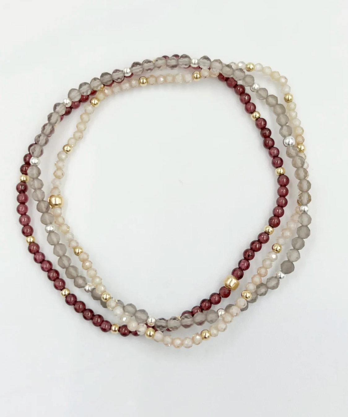 Champagne & Silver Repeater Bracelet | 6.5''