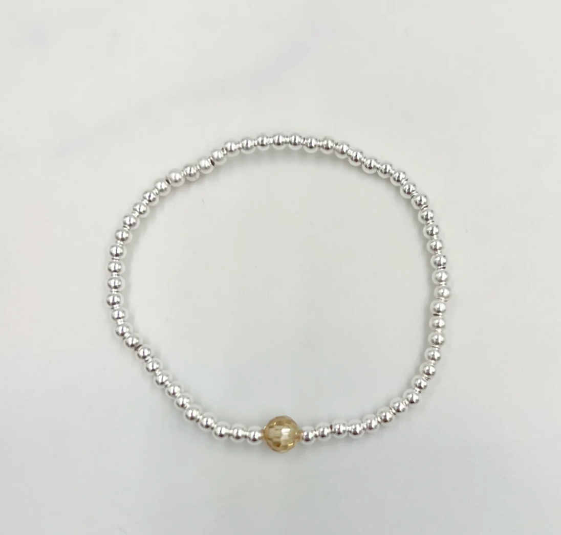 Champagne & Silver Fall Stone Bracelet | 6.5''