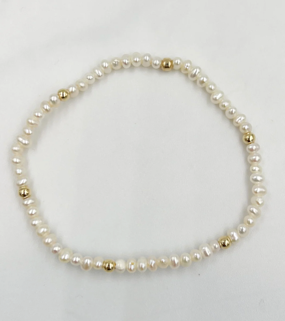 Pearl & Gold filled Repeater Bracelet | 6.5''