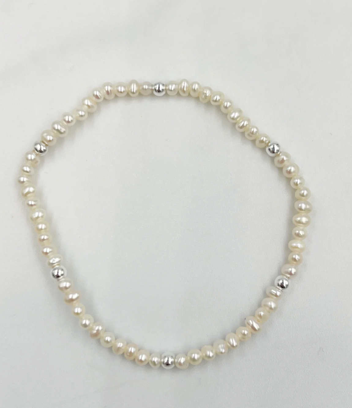 Pearl & Silver Filled Repeater Bracelet | 6.5''