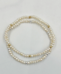 Pearl & Silver Filled Repeater Bracelet | 6.5''