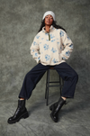 Poppy Sherpa 1/2 Zip in Cream Floral