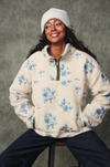 Poppy Sherpa 1/2 Zip in Cream Floral