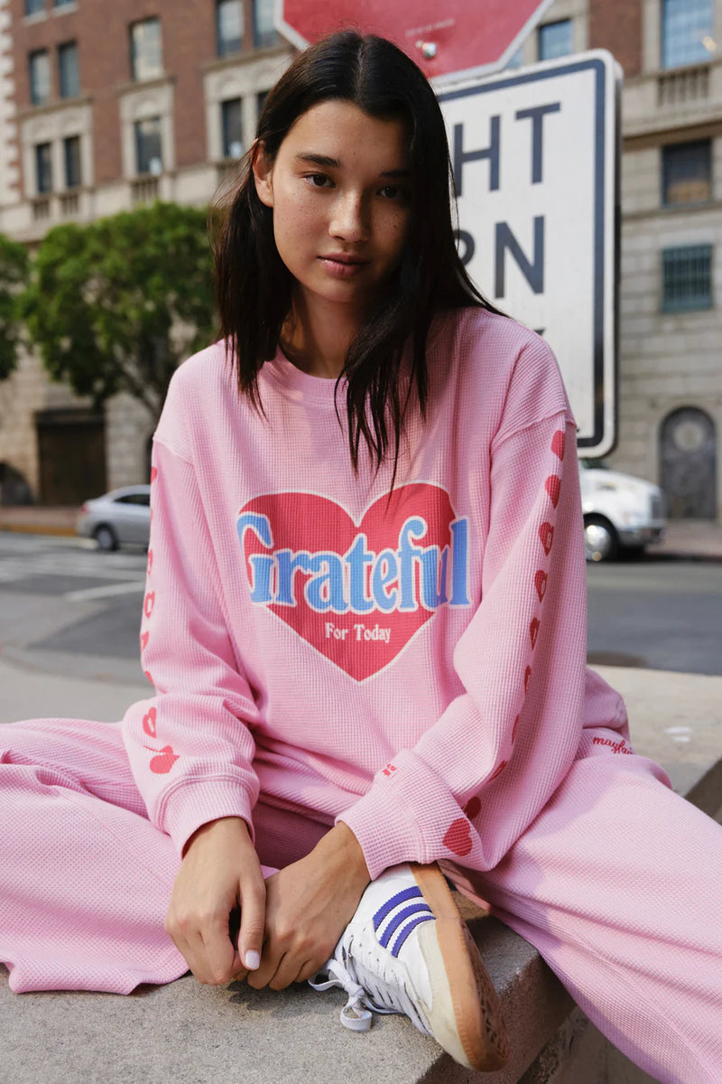 Grateful For Today Waffle Crewneck